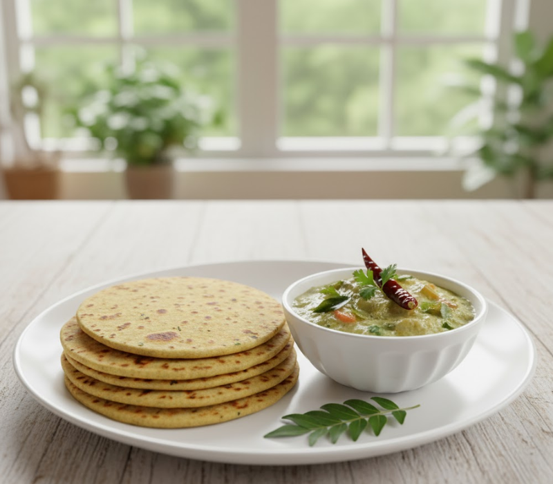 Aloe Vera Kurma with Thinai Chapati