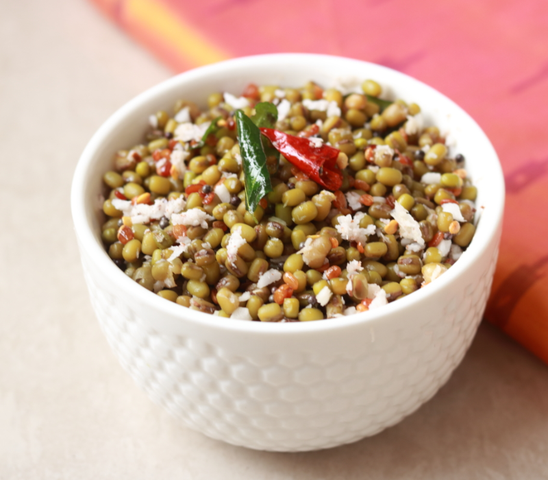 Green Gram Sundal with Lemon