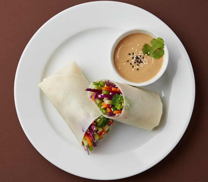 Steamed Veg Wrap with Sesame Dressing