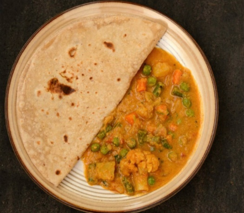 Thinai Vegetable Kurma with Chapati